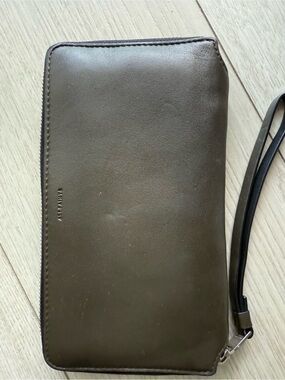 All Saints Leather Wallet in Olive Green